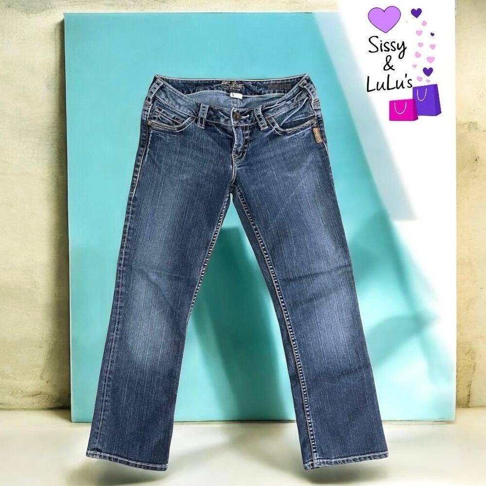 Silver Jeans Santorini Crop Capri Blue Dark Wash Women’s Size 27